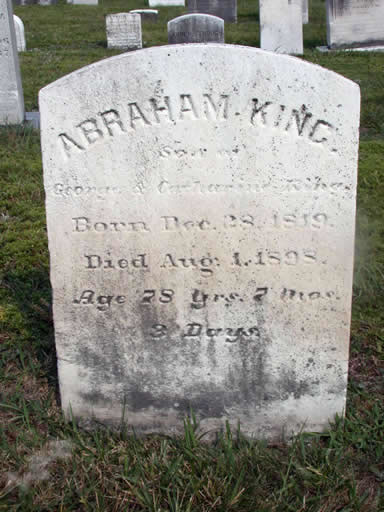 Abraham King headstone