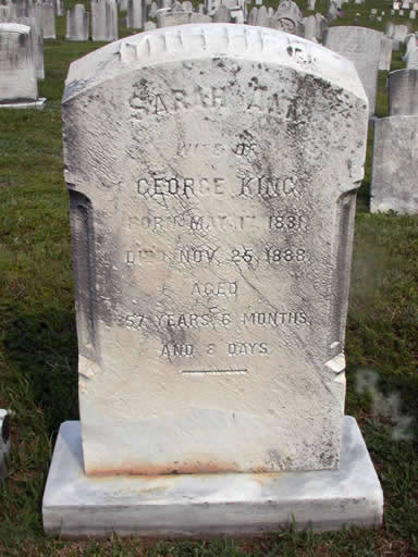 Sarah Ann King headstone